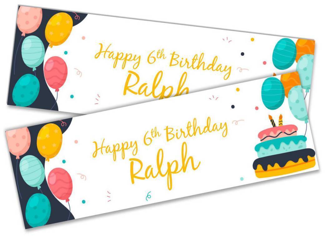 Personalised Birthday Banners Generic Design Children Kids Party Decoration 199