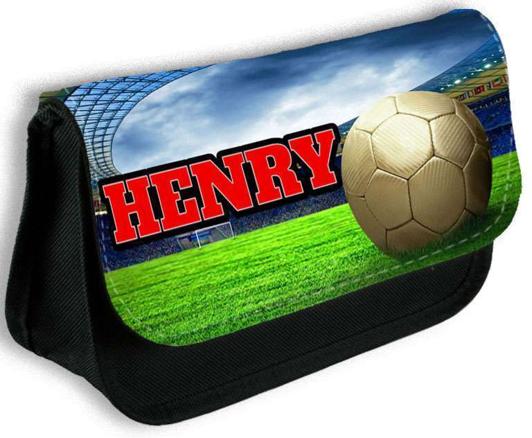 Personalised Pencil Case Football Girls Boys Stationary Kids School Bag 3