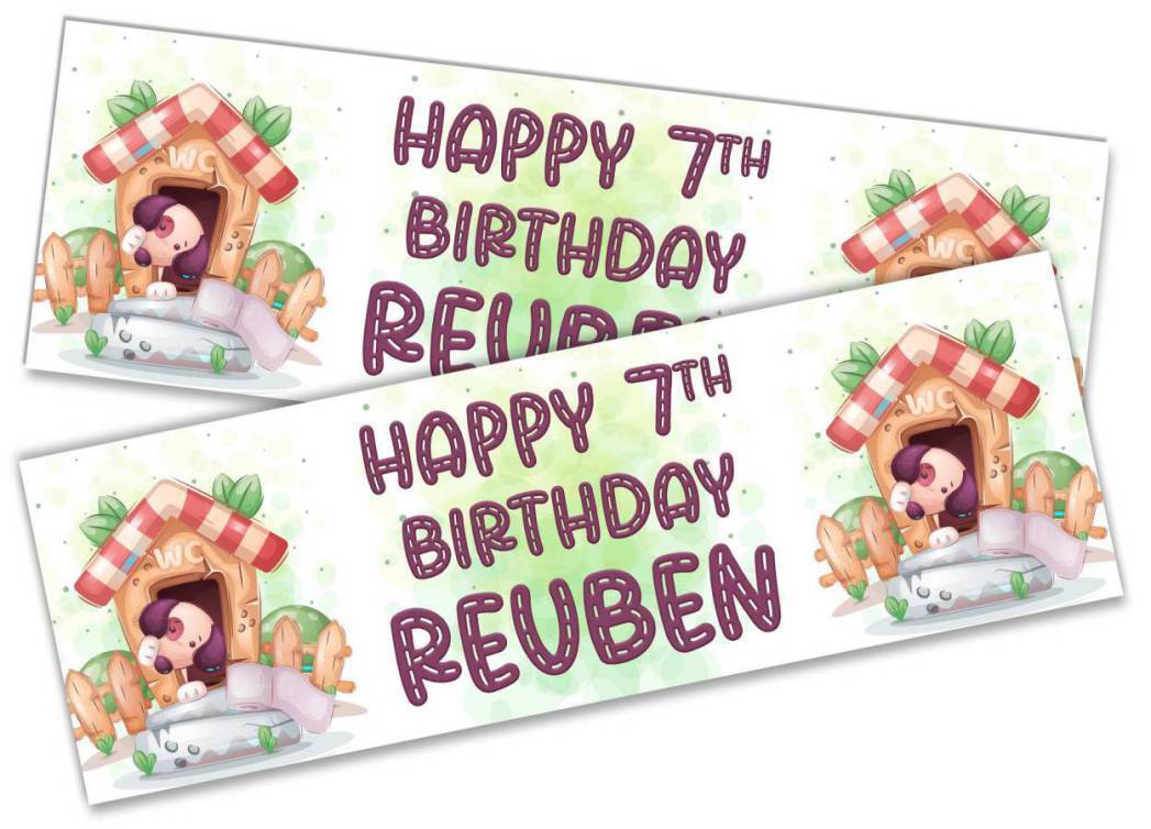 Personalised Birthday Banners Generic Design Children Kids Party Decoration 199