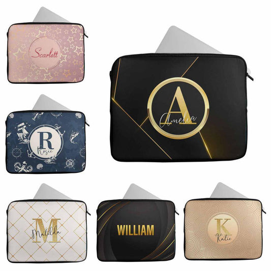 Personalised Any Name Abstract Design Laptop Case Sleeve Tablet Bag 75