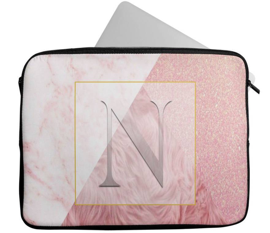 Personalised Any Name Marble Design Laptop Case Sleeve Tablet Bag 108