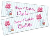 Personalised Birthday Banners Elephant Design Children Kids Party Decoration 93