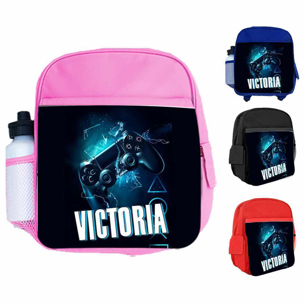 Personalised Kids Backpack Any Name Gaming Boys Girls Children School Bag 3