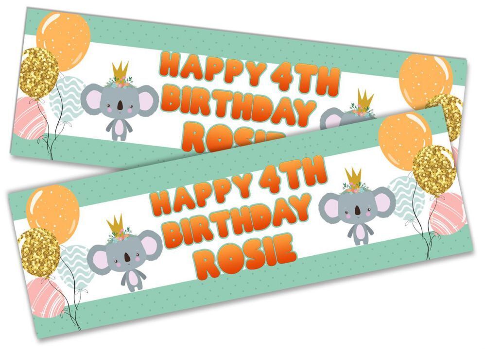 Personalised Birthday Banners Generic Design Children Kids Party Decoration 119