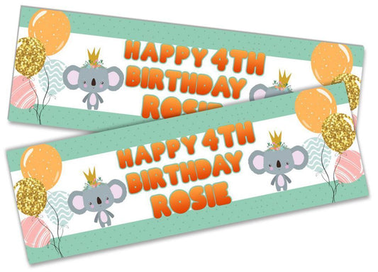 Personalised Birthday Banners Generic Design Children Kids Party Decoration 119