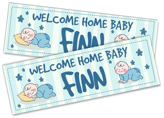 x2 Personalised Welcome Celebration Homecoming Boy Girl Baby Welcome Newborn 49