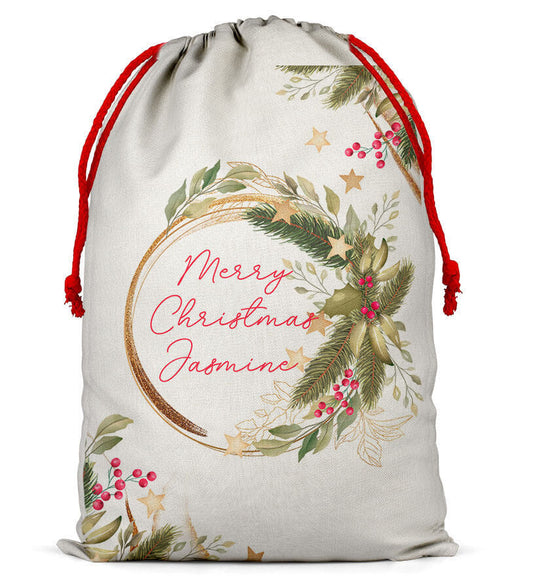 Personalised Christmas Sack Santa Bag Xmas Boy Girl Gift Stocking Bag 14
