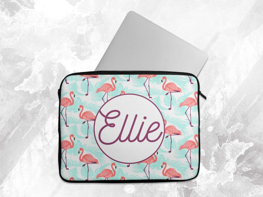 Personalised Any Name Flamingo Laptop Case Sleeve Tablet Bag Chromebook Gift
