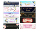 Personalised Birthday Banners Floral Design Kids adult Party Decoration 103