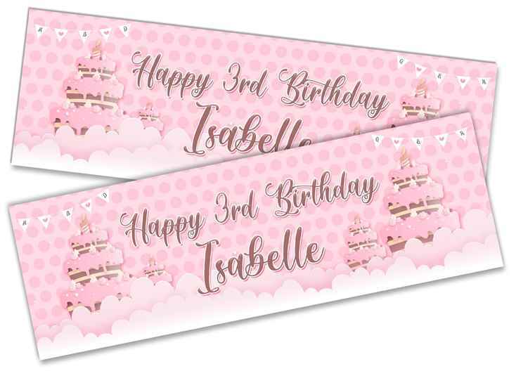 Personalised Birthday Banners Generic Design Children Kids Party Decoration 230