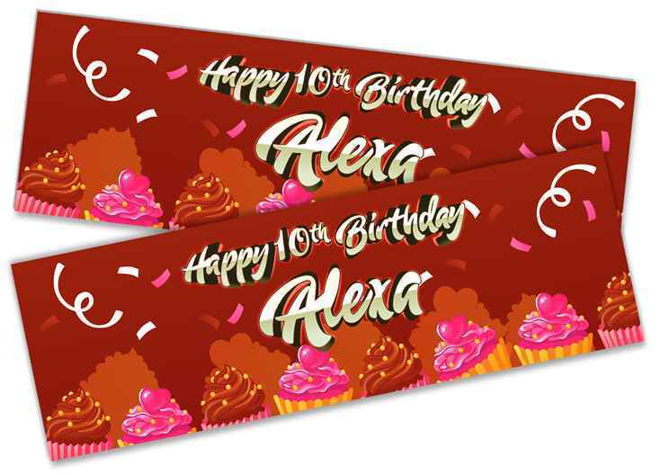 Personalised Birthday Banners Generic Design Children Kids Party Decoration 215