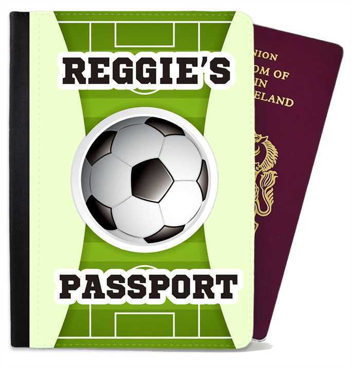 Personalised Football kids Passport Cover Holder Any Name Holiday Accessory 27