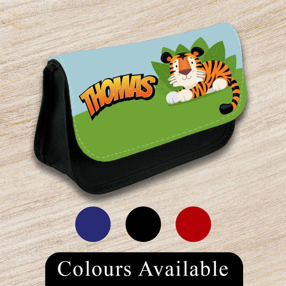 Personalised Pencil Case Animal Girls Boys Stationary Kids School Bag 13