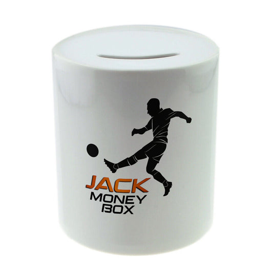 Personalised Any Name Football Savings Children Money Box Printed Gift 21