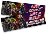 Personalised Birthday Banners Super Hero Design Children Kid Party Decoration 71