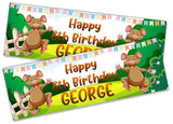 Personalised Birthday Banners Jungle Design Children Kids Party Decoration 81