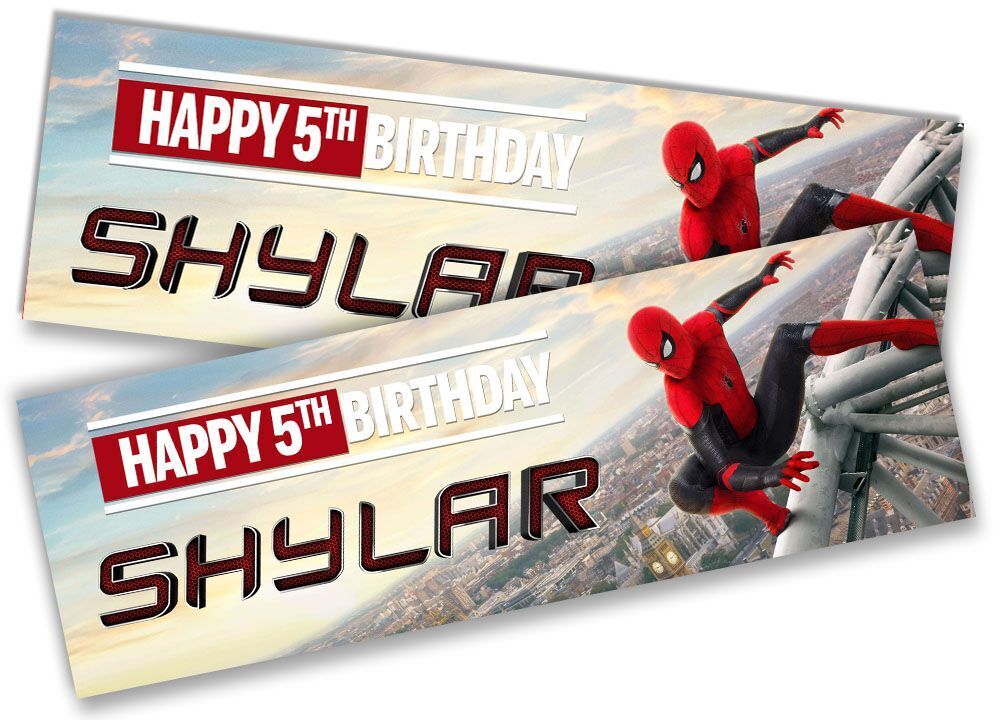 Personalised Birthday Banners Super Hero Design Children Kid Party Decoration 66