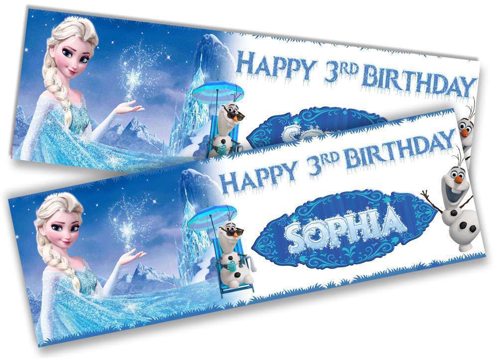 Personalised Birthday Banners Princess  Design Children Kid Party Decoration 62