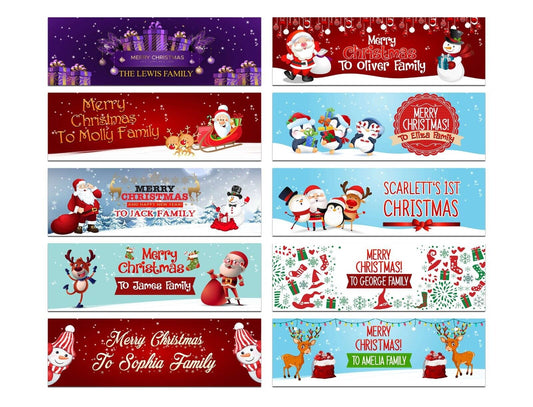 Personalised Banner Christmas Design Party Decoration 11