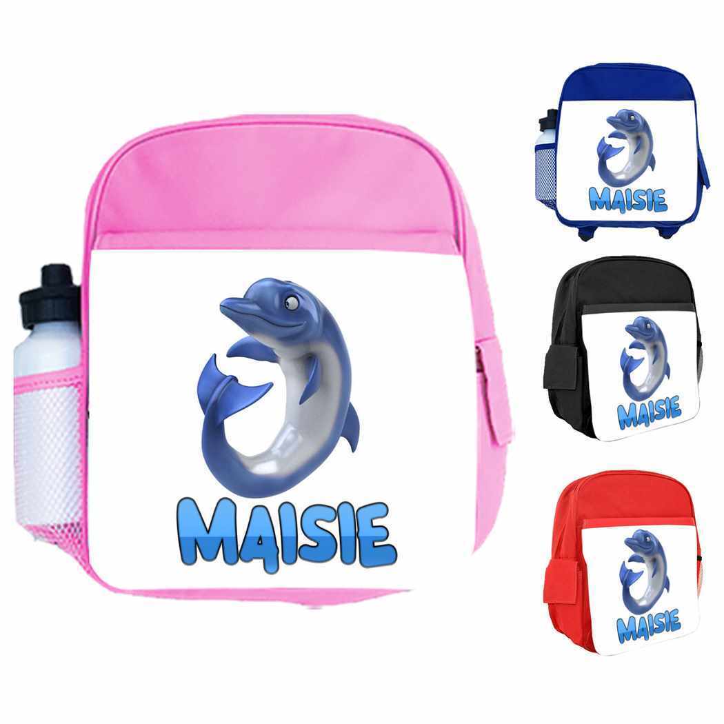 Personalised Kids Backpack Any Name Fish Design Boys Girls kids School Bag 10