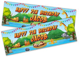 Personalised Birthday Banners Jungle Design Children Kids Party Decoration 81