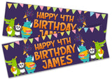 Personalised Birthday Banners Generic Design Children Kids Party Decoration 117