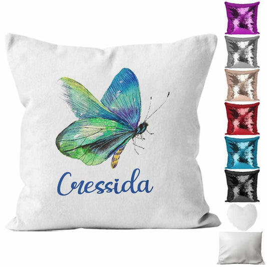 Personalised Cushion Butterfly Sequin Cushion Pillow Printed Birthday Gift 44