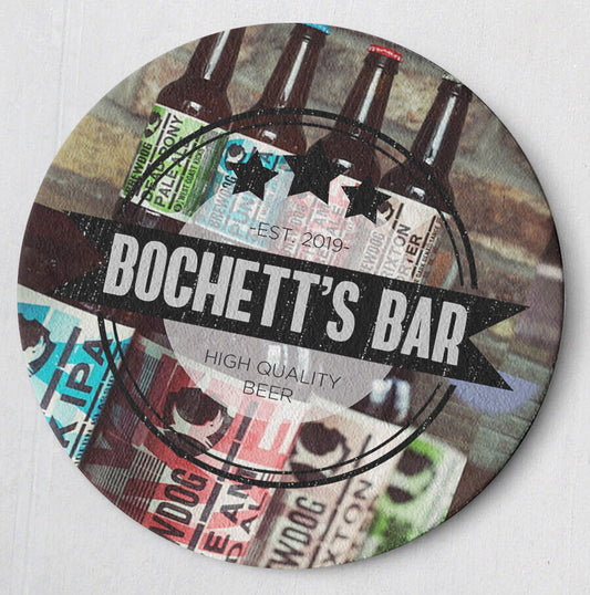 Personalised Any Name Bar Coaster Beer Home Pub Cafe Occasion Gift Idea 15