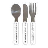 Personalised Custom Cutlery Set Printed Gift Birthday Baby Toddler Christening